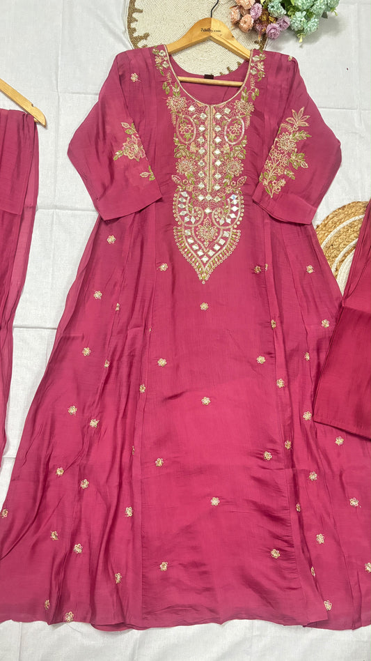 Mul chanderi suit set