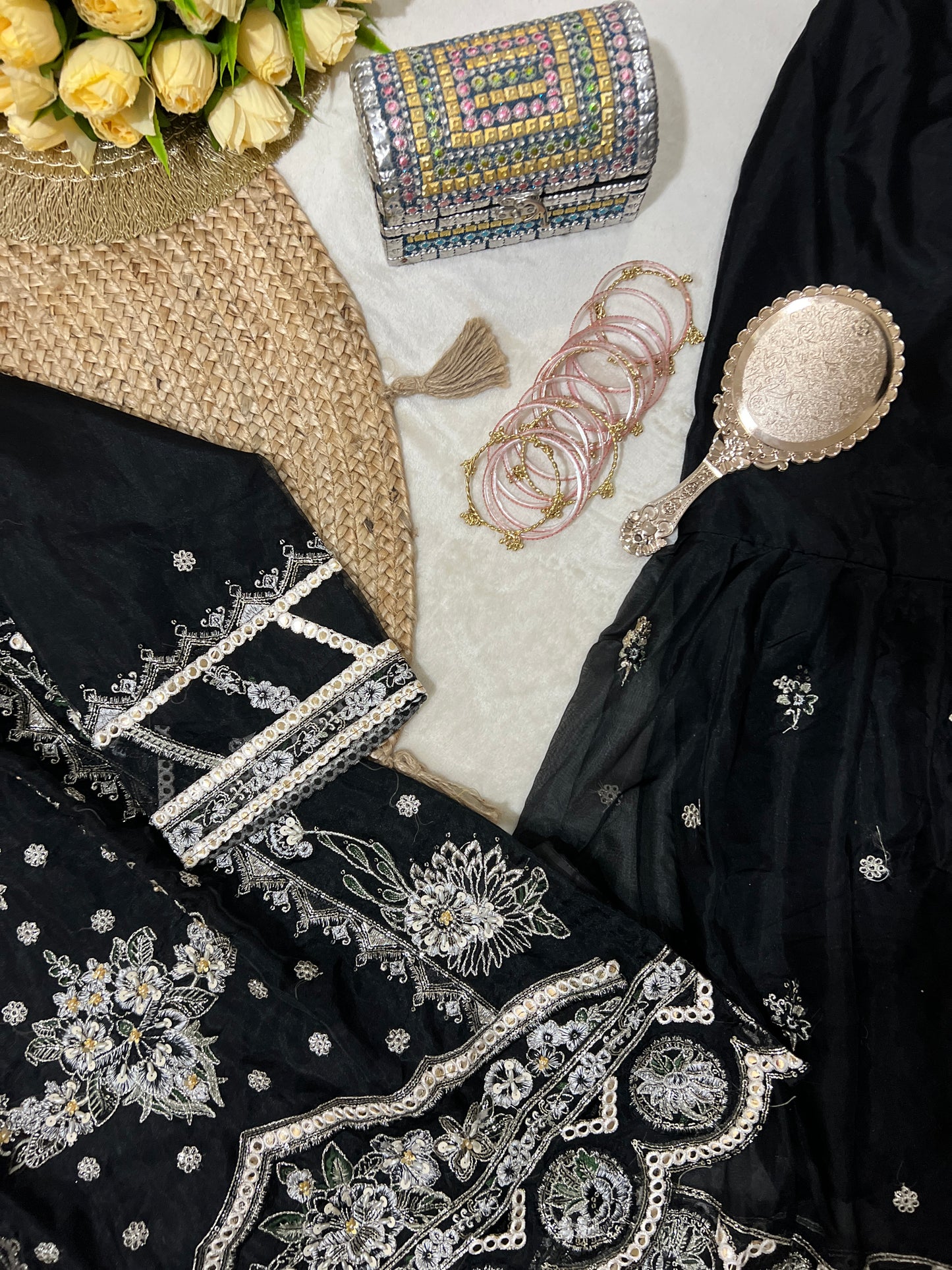 Premium Suit set -material organza with full embroidery and sequins work CBRP2064