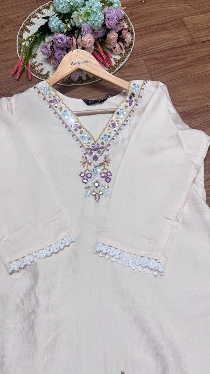 Beautiful cord set cotton silk material
