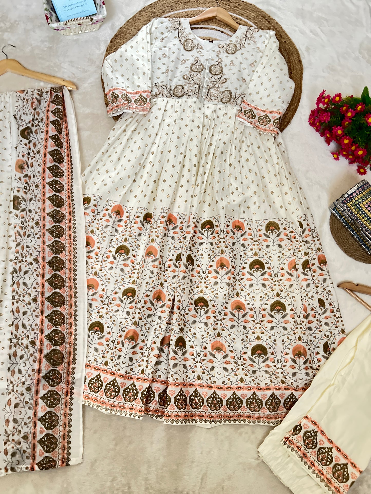 1016-Premium cotton frock set