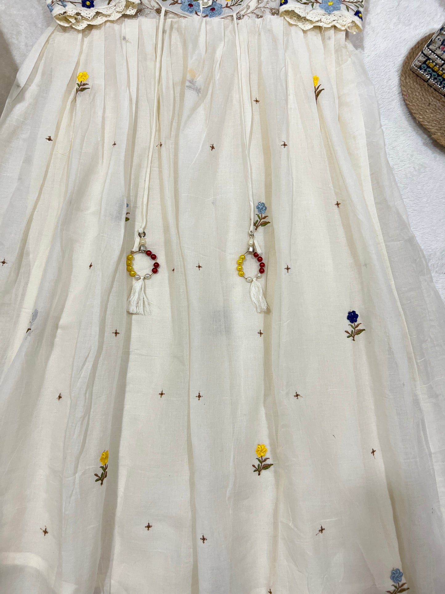Beautiful cotton frock with embroidery