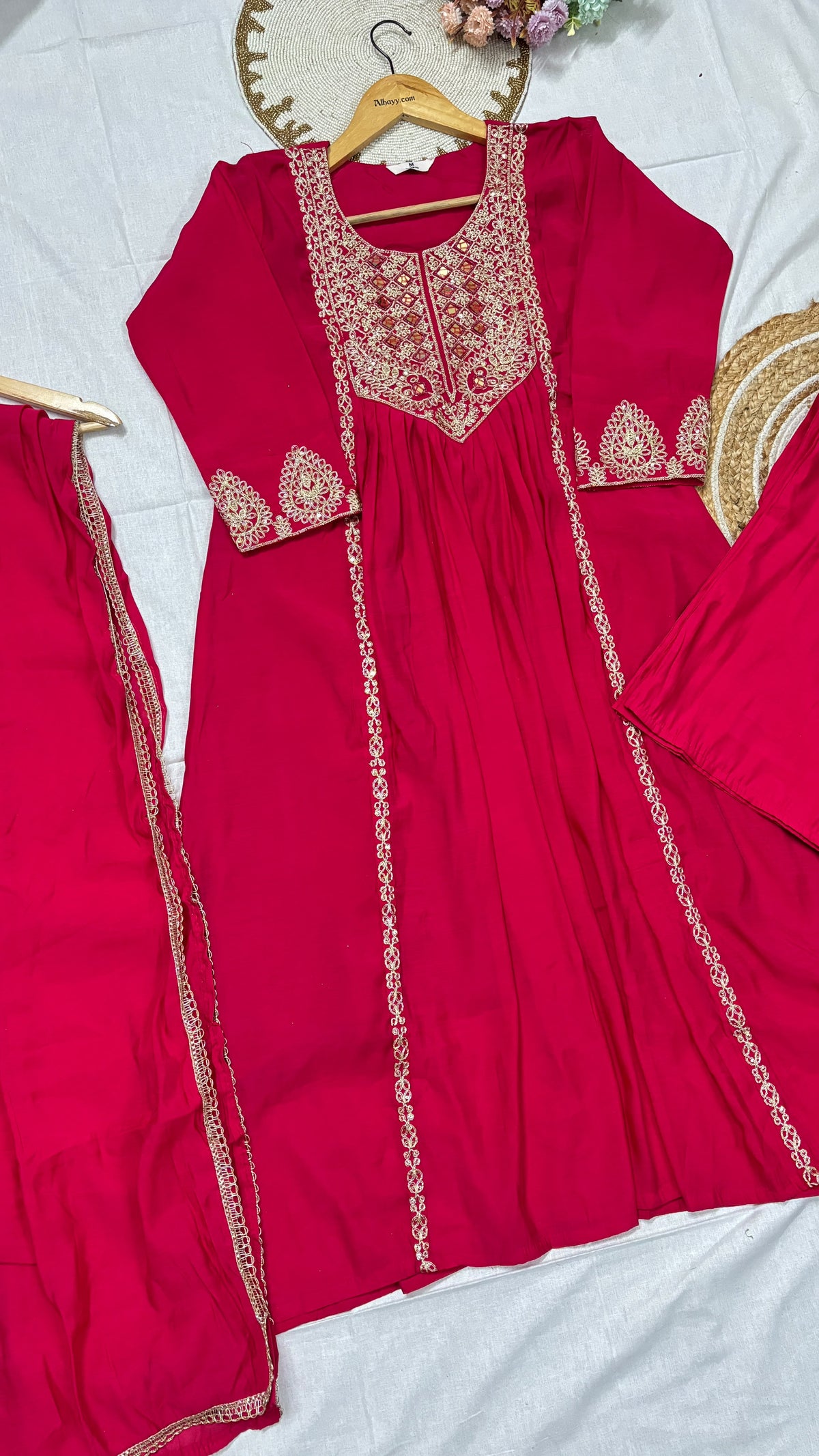 Mul chanderi suit set