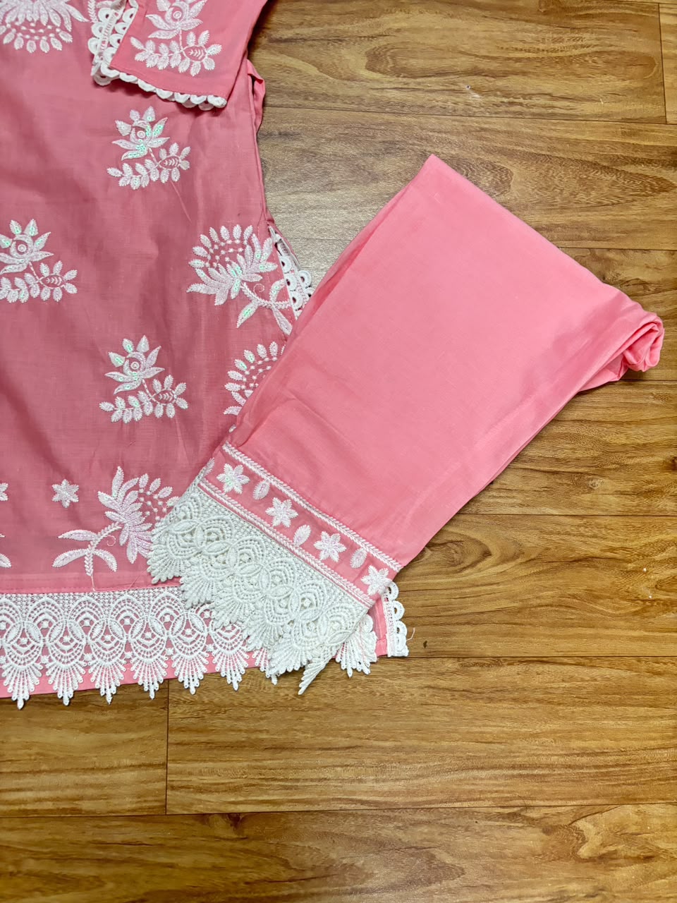 Kids dress with embroidery material cotton