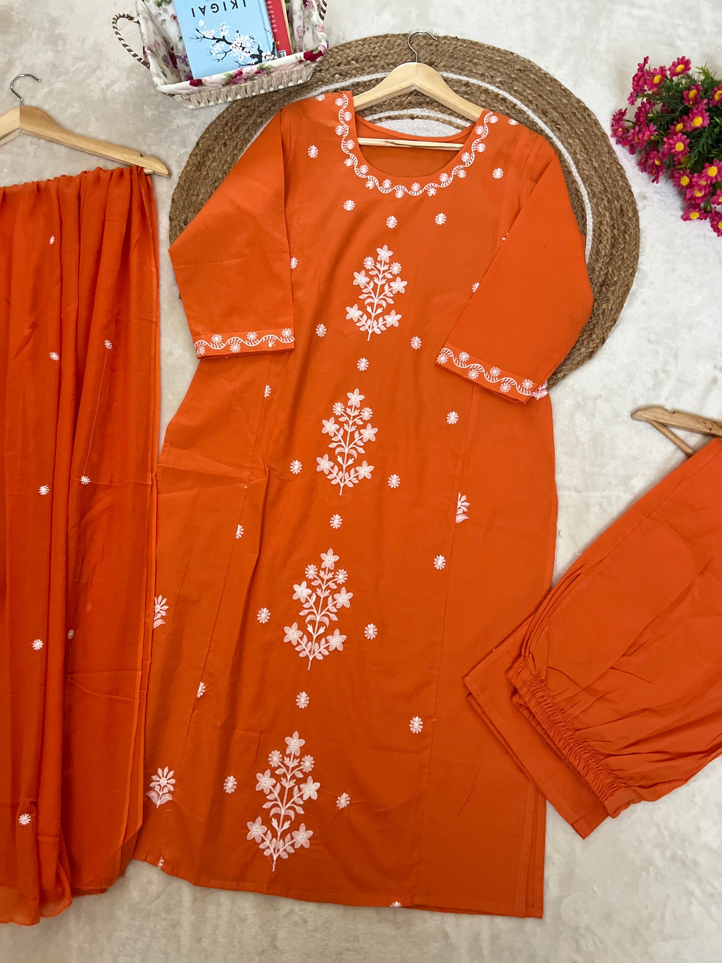Premium cotton suit set (full embroidery)