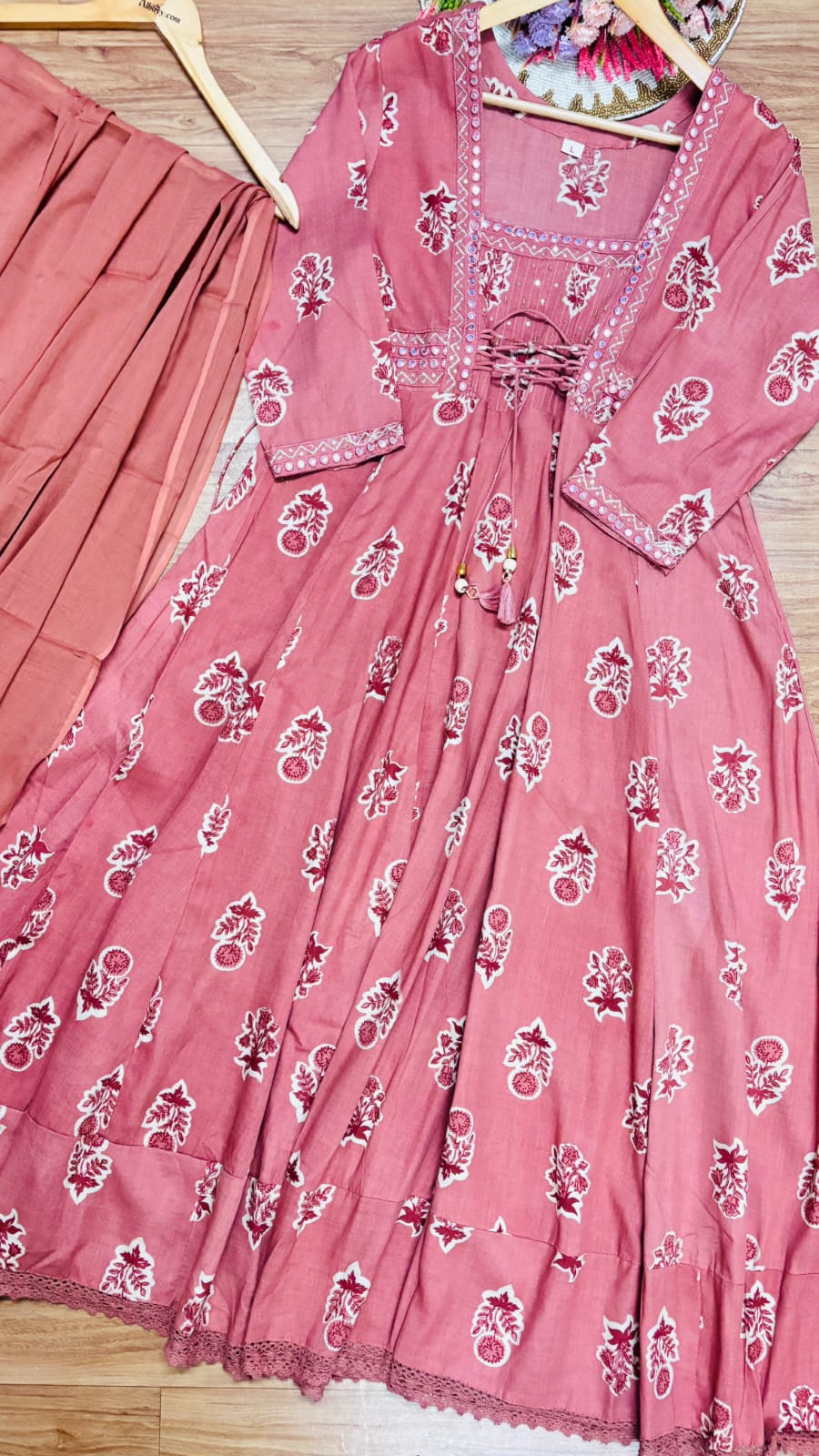 Cotton frock dupatta set