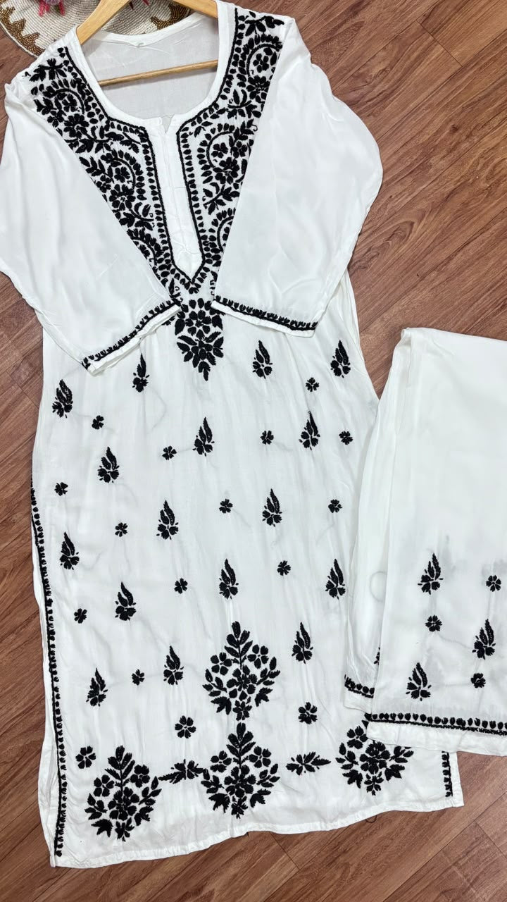 Rayon material chikankari