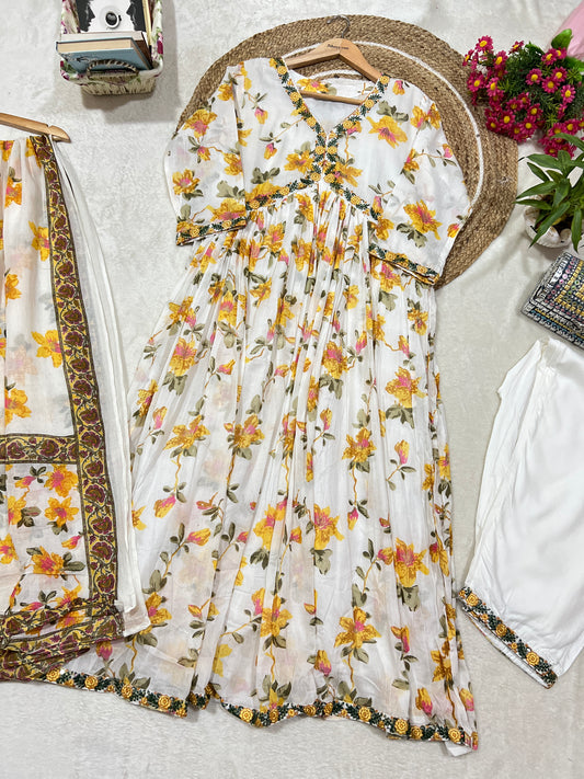 Mul cotton frock with dupatta and pant