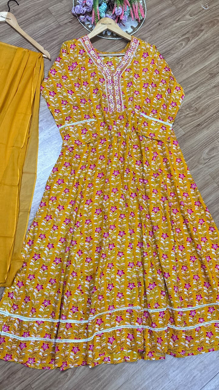 Cotton frock Dupatta set