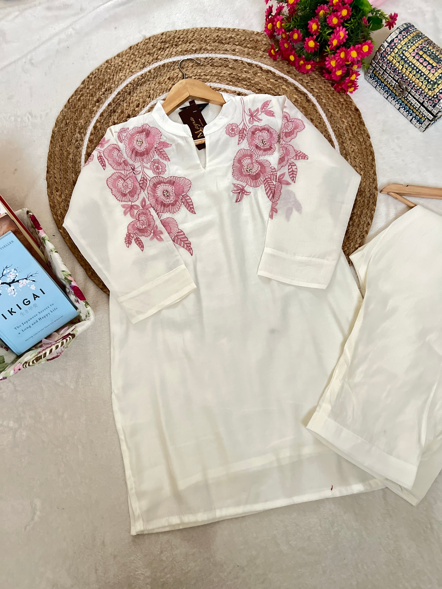 Premium roman silk material cord set