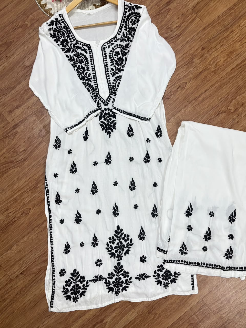 Rayon material chikankari