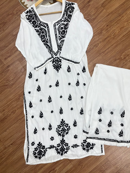 Rayon material chikankari