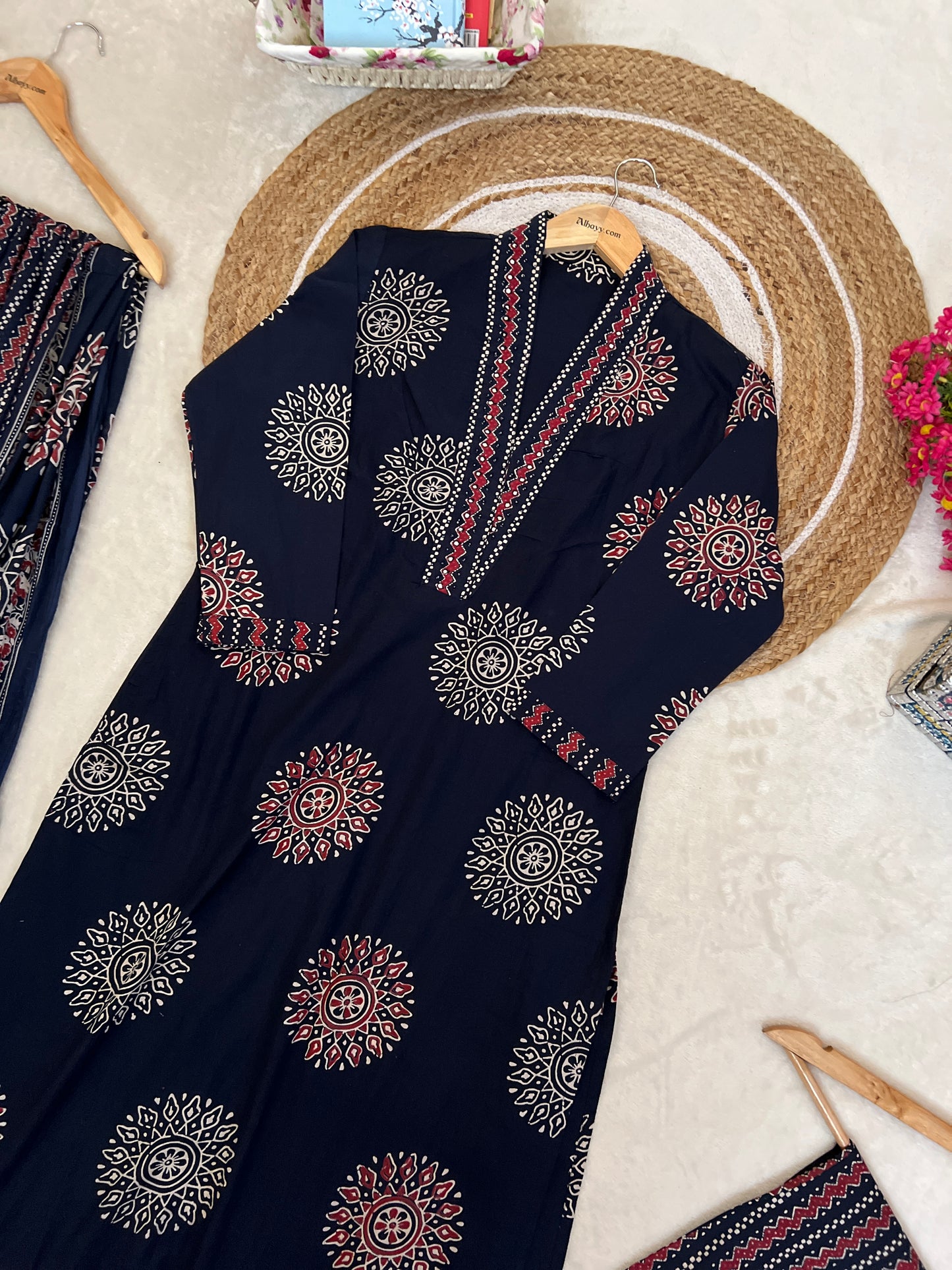 Premium cotton suit set ( full print work )