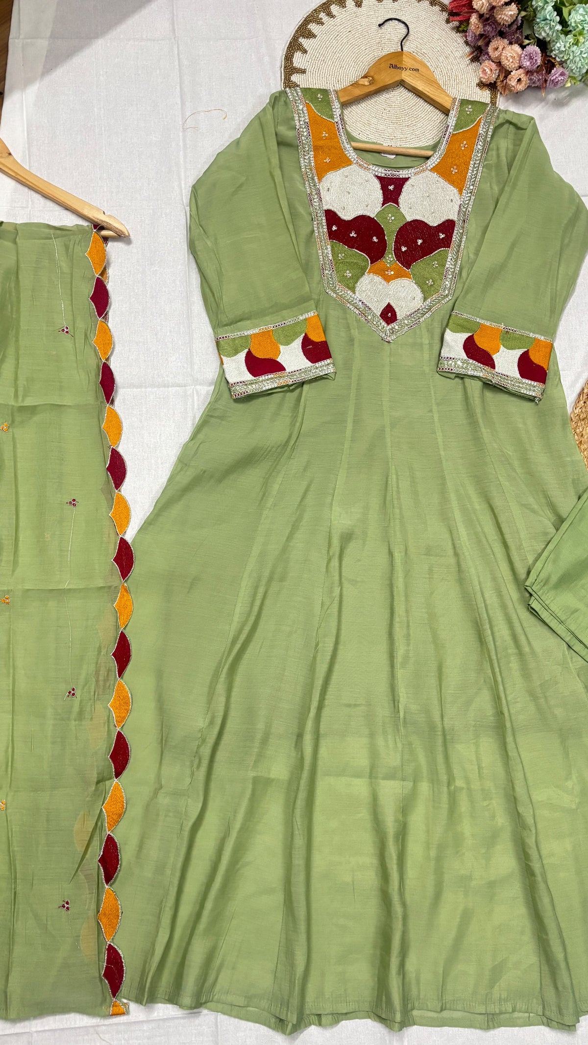 Mul chanderi suit set