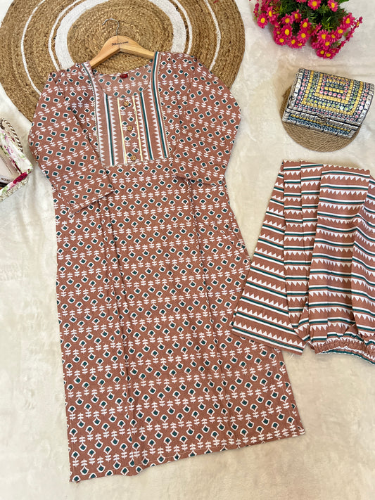 Cotton Kurtie Pant set