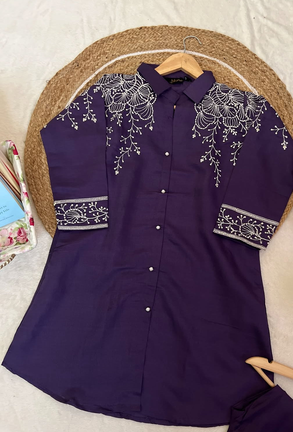 Cord set with full embroidery CBRP36