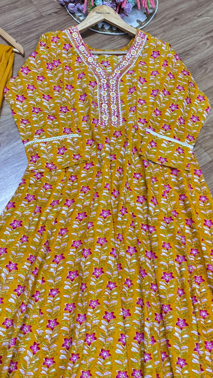 Cotton frock Dupatta set