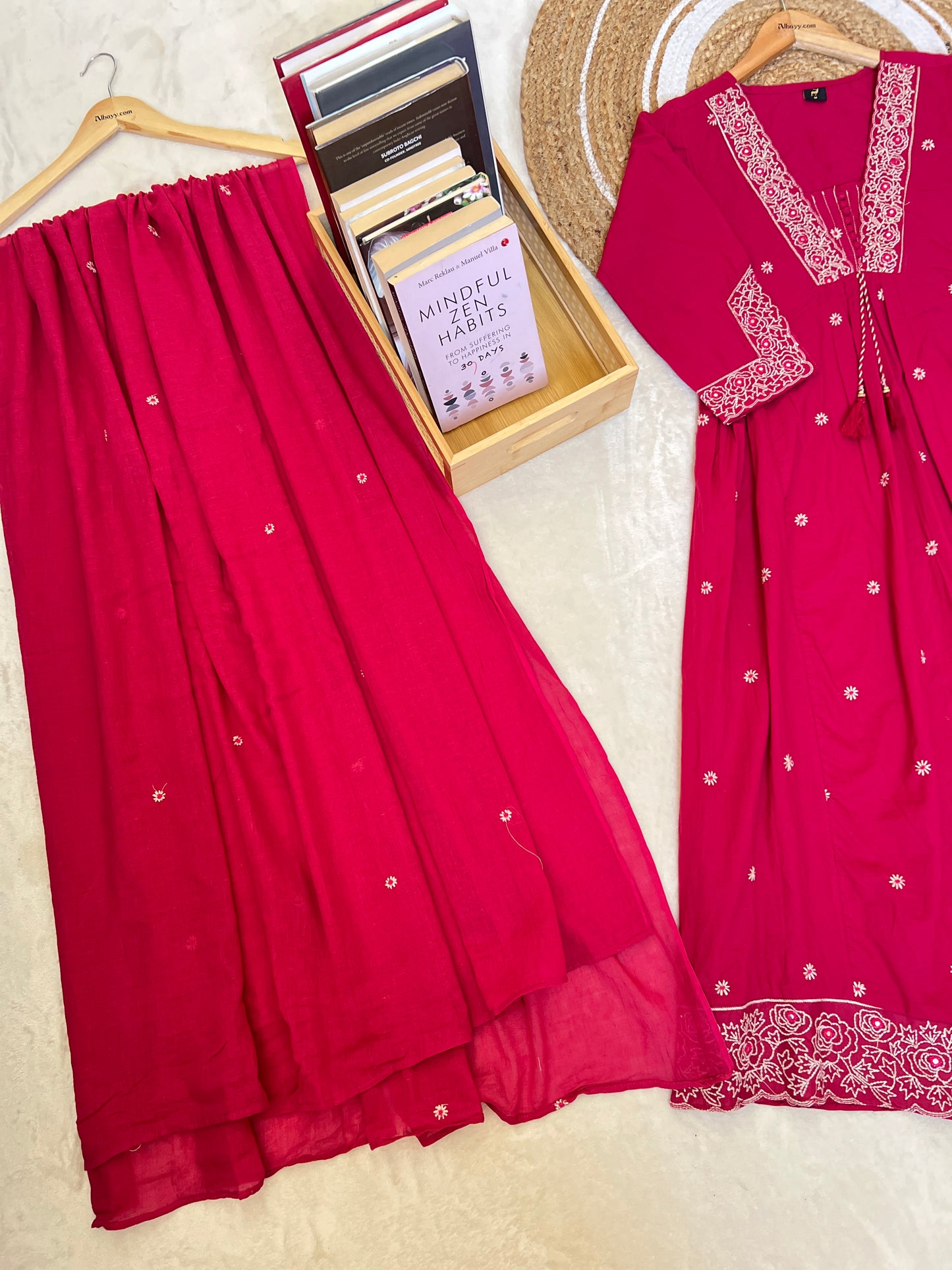 Cotton frock set full embroidery