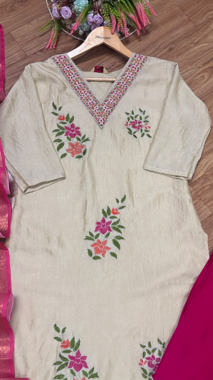 Tissue silk material suit