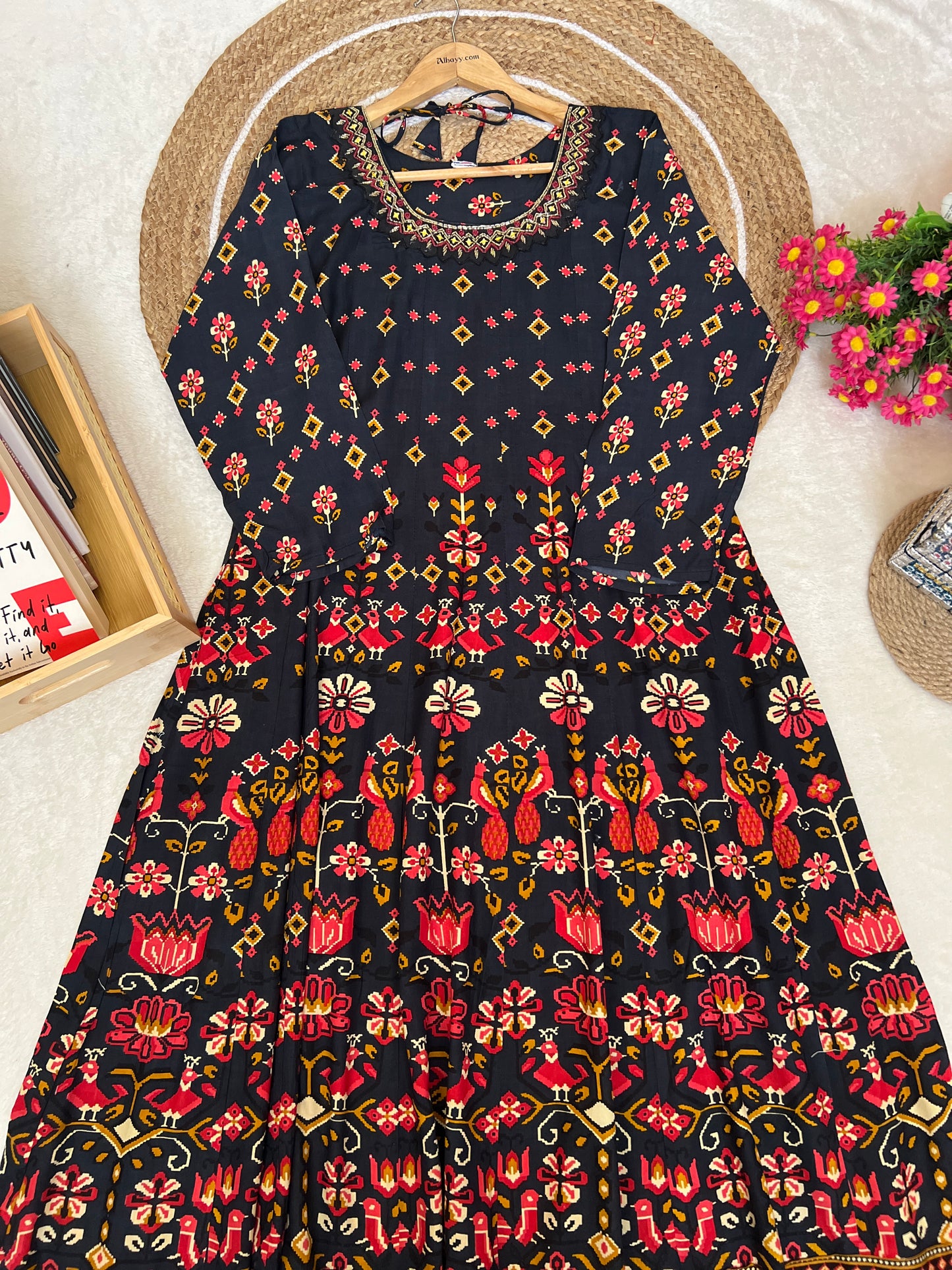 Beautiful frock in heavy rayon material (soft cotton)