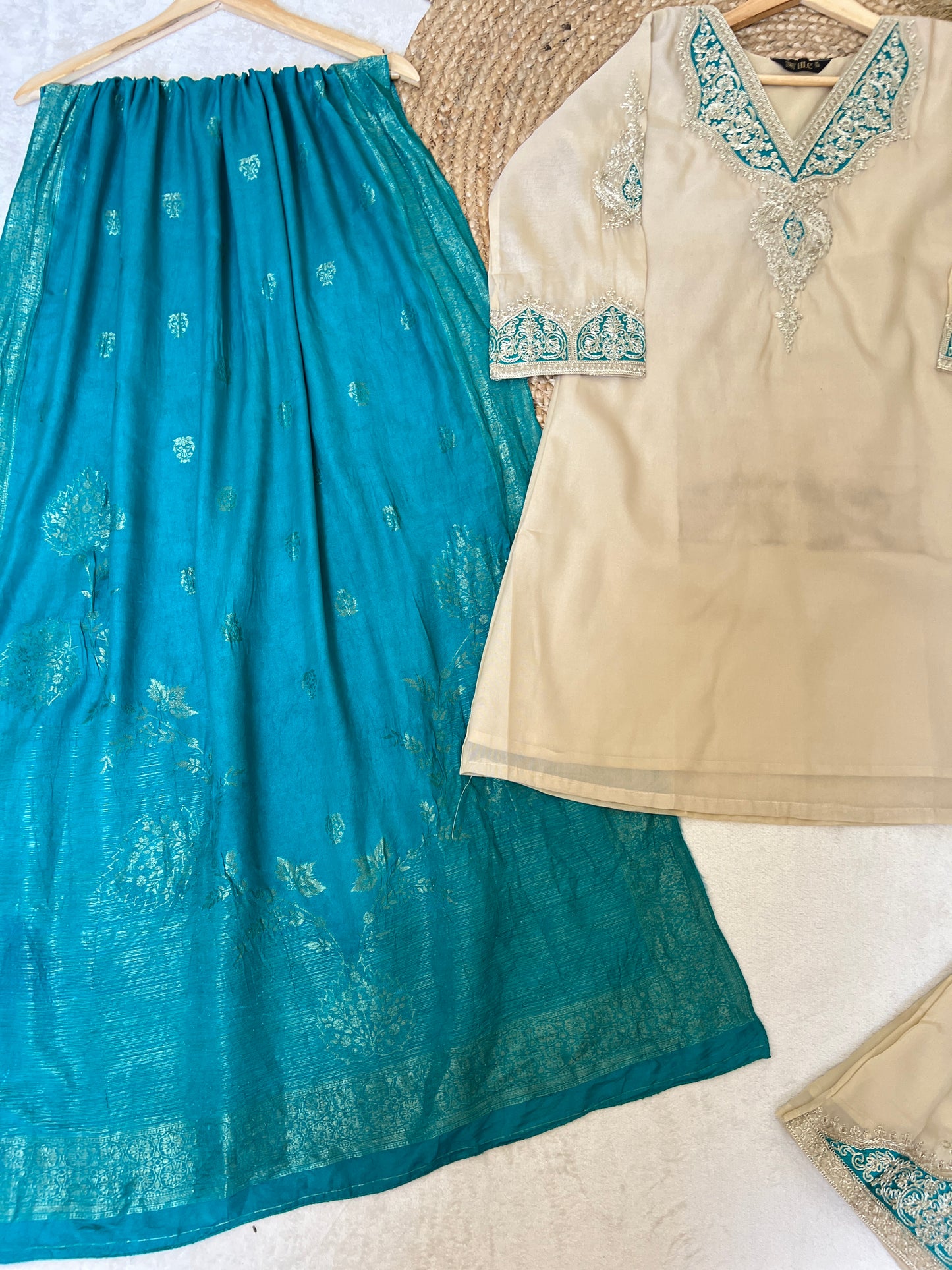 Premium suit se in chanderi silk material with rayon Dupatta with full embroidery CBRP2064