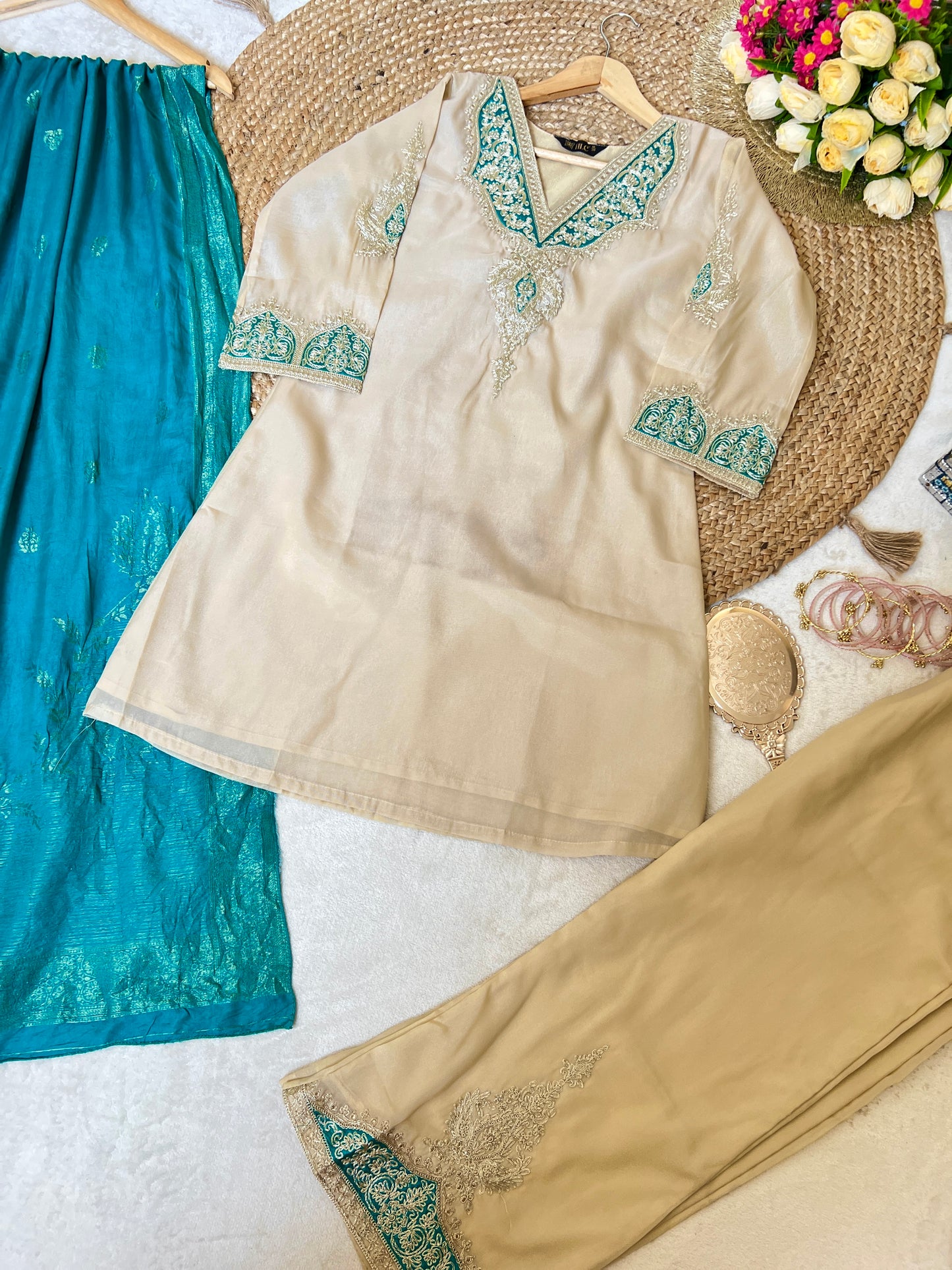 Premium suit se in chanderi silk material with rayon Dupatta with full embroidery CBRP2064