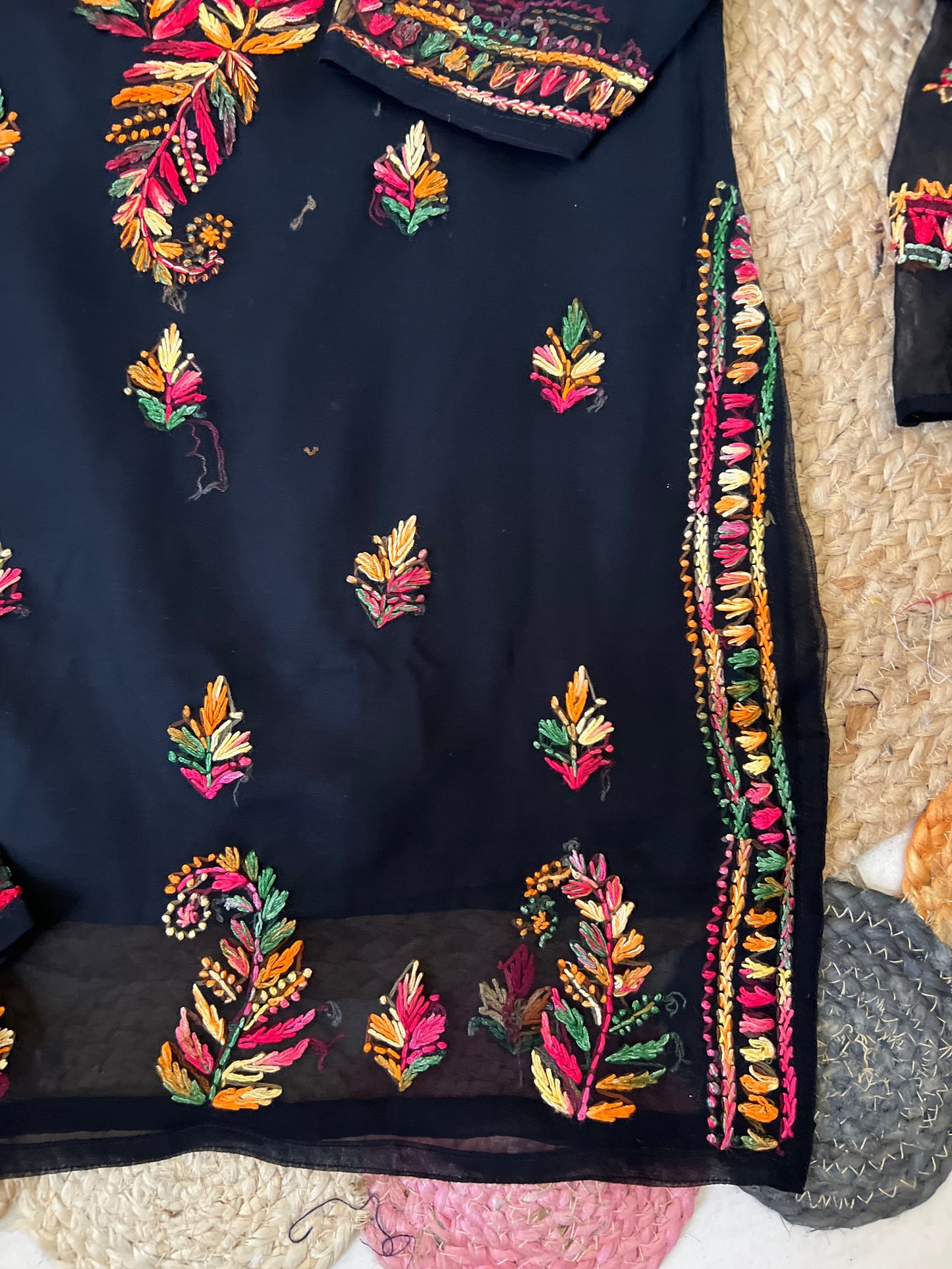 Kids Chikankari kurtie georgett material