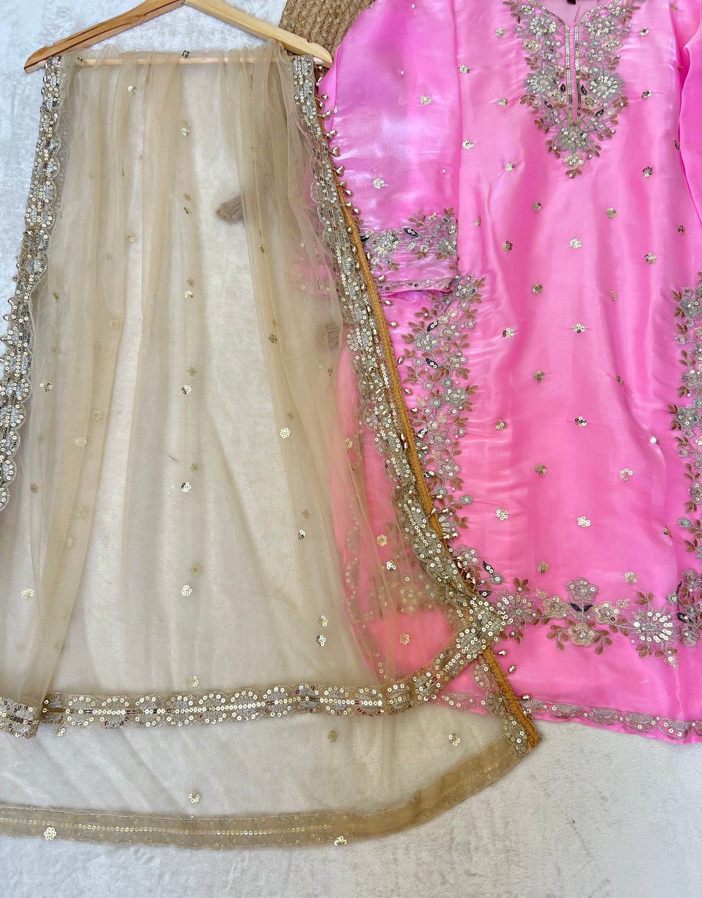 Premium suit set with full pearl work and sequins work CBRP0034