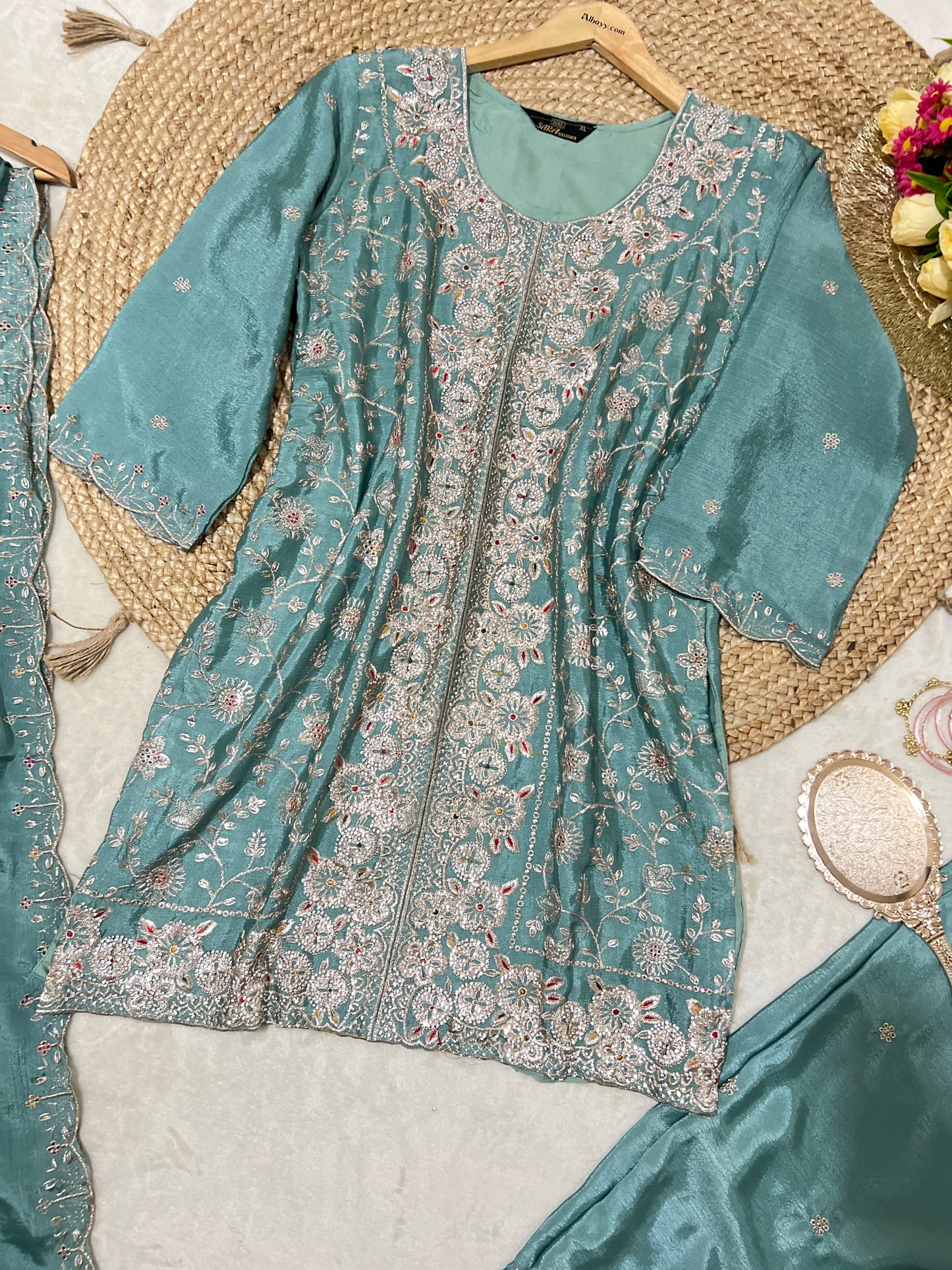 Premium Suit set with full embroidery and stone work CBRP2064