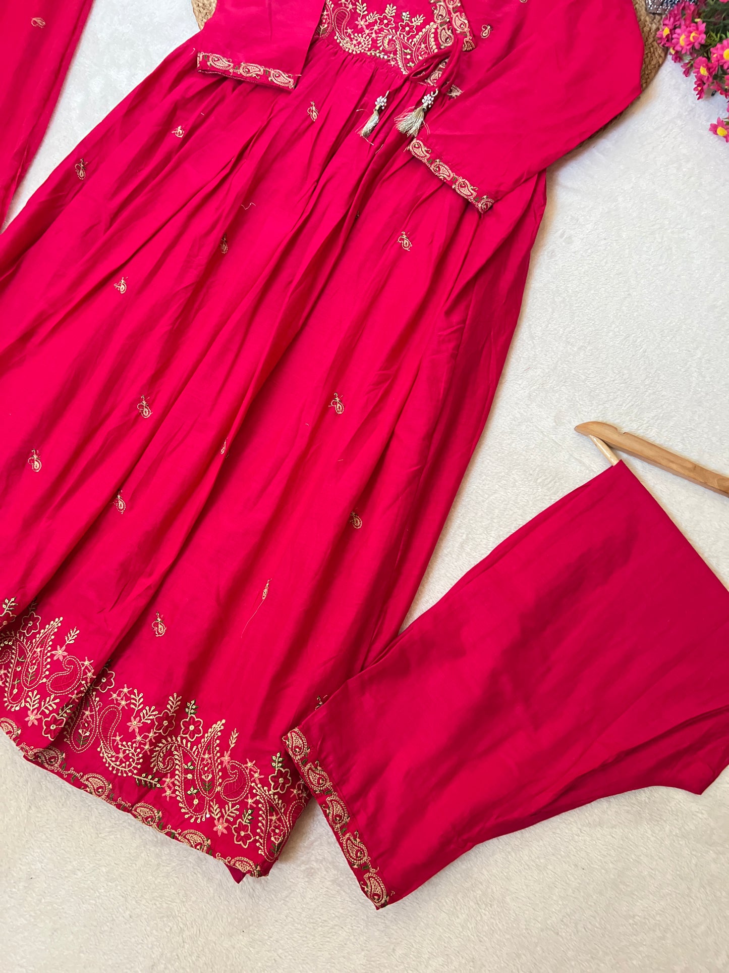 1019-mul cotton dress with full embroidery