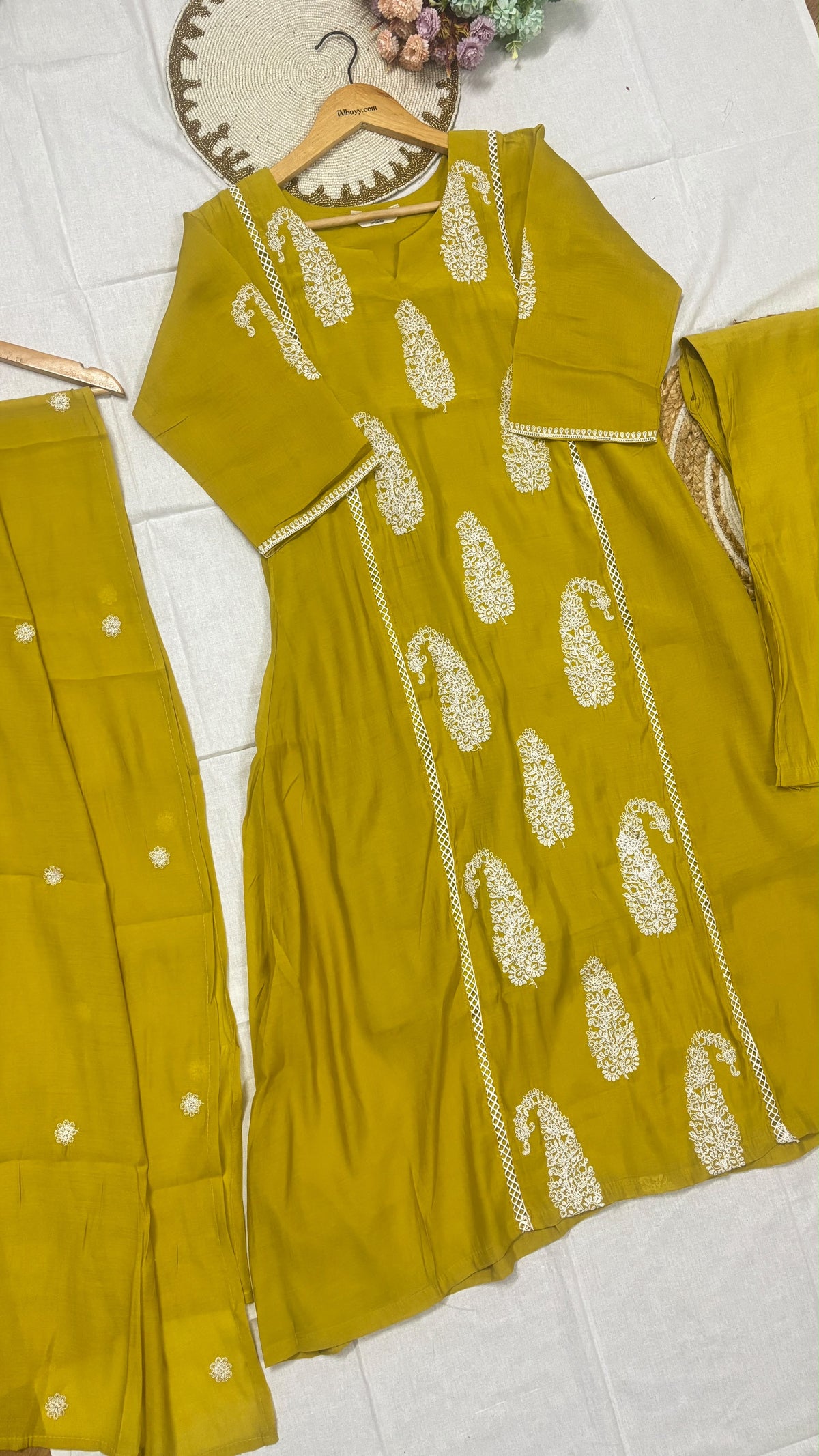 Mul chanderi suit set
