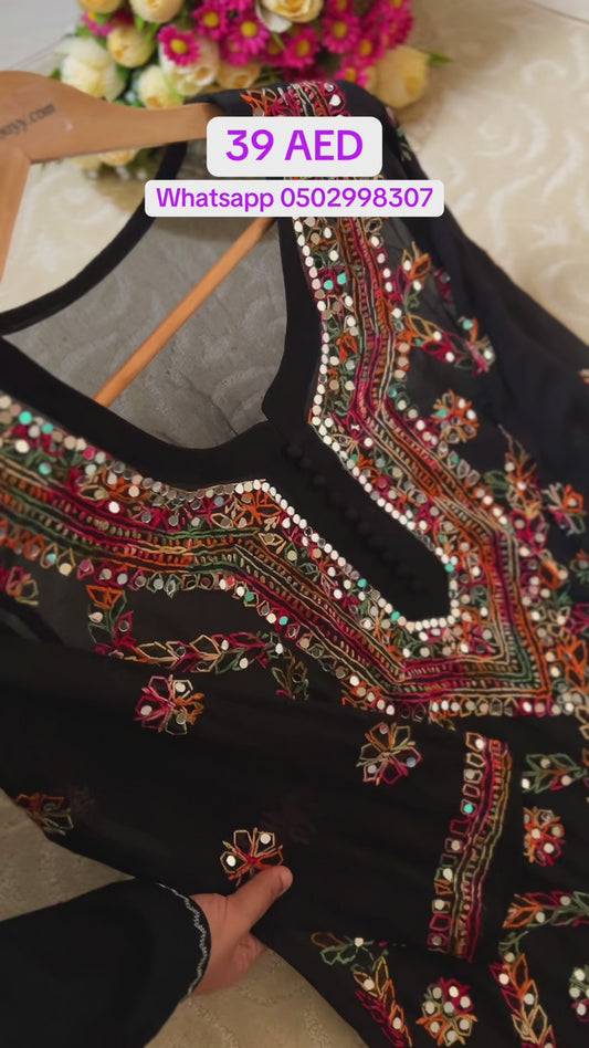 Mirror work kurtie