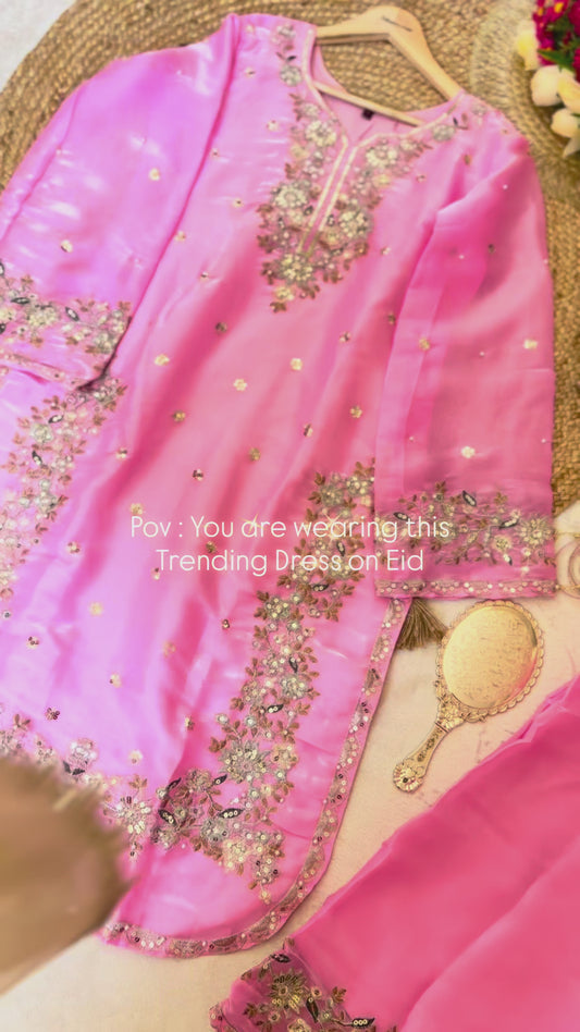 Premium suit set with full pearl work and sequins work CBRP0034