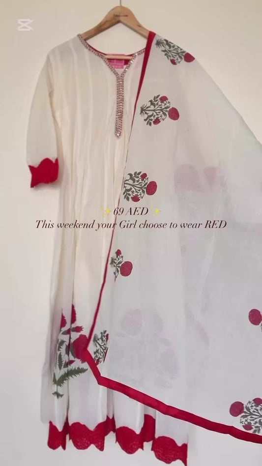 Beautiful dress in chanderi cotton