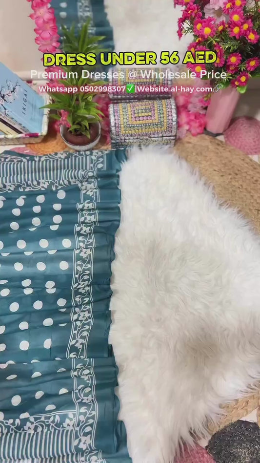 Cotton dress with polka print