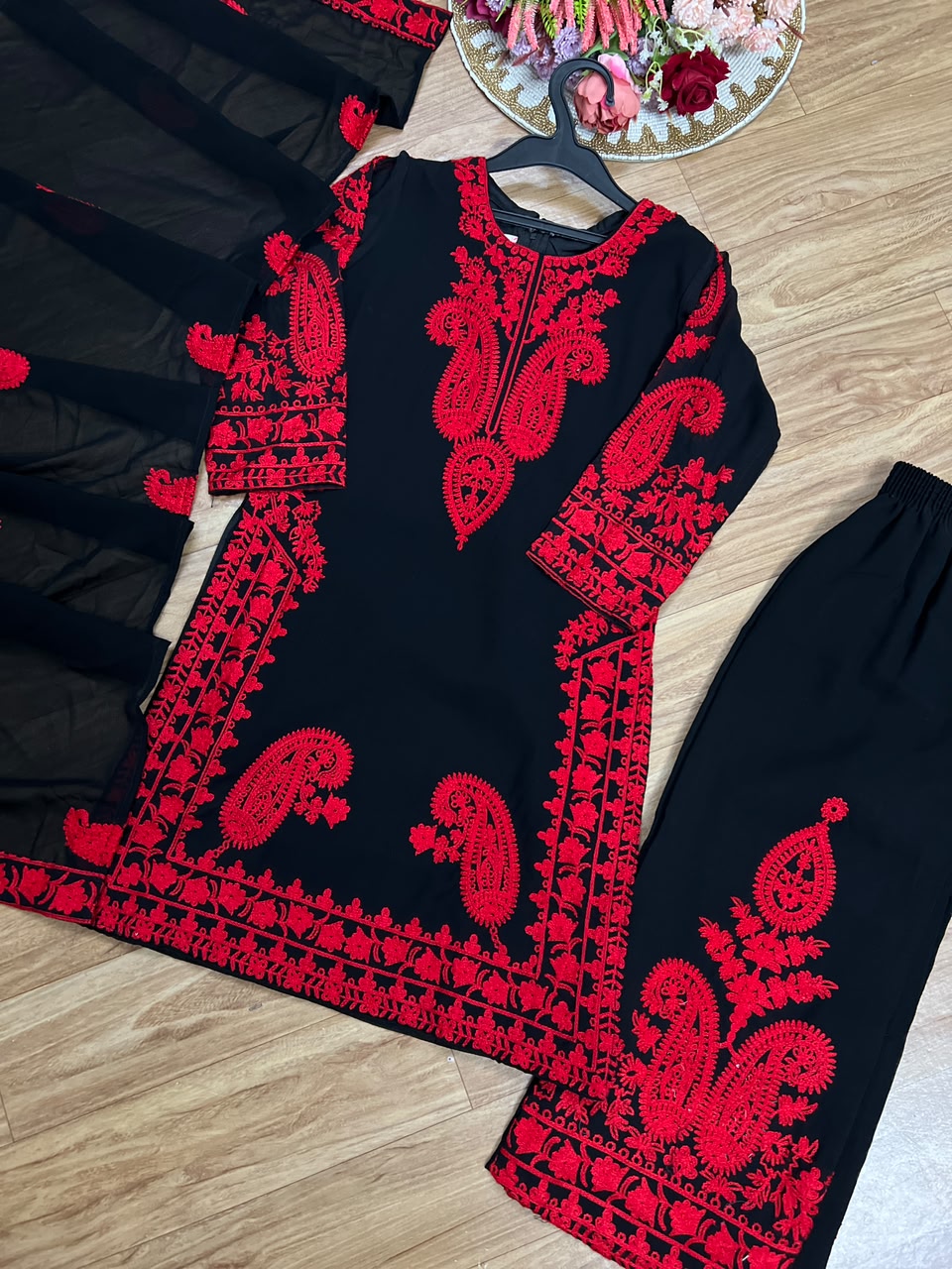 Chikankari black kids dresses CBRP975