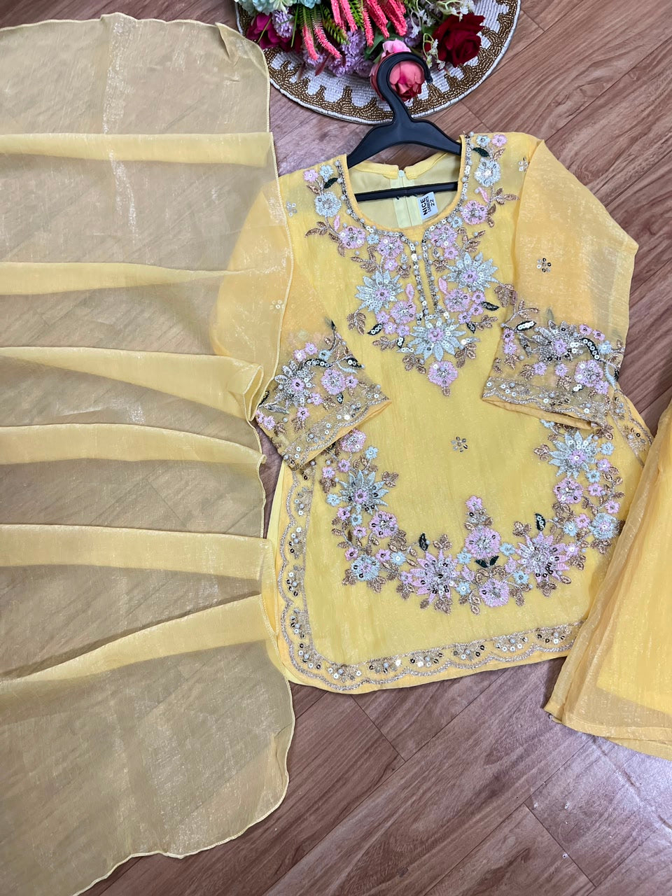 Yellow beautiful silk suit CBRP975