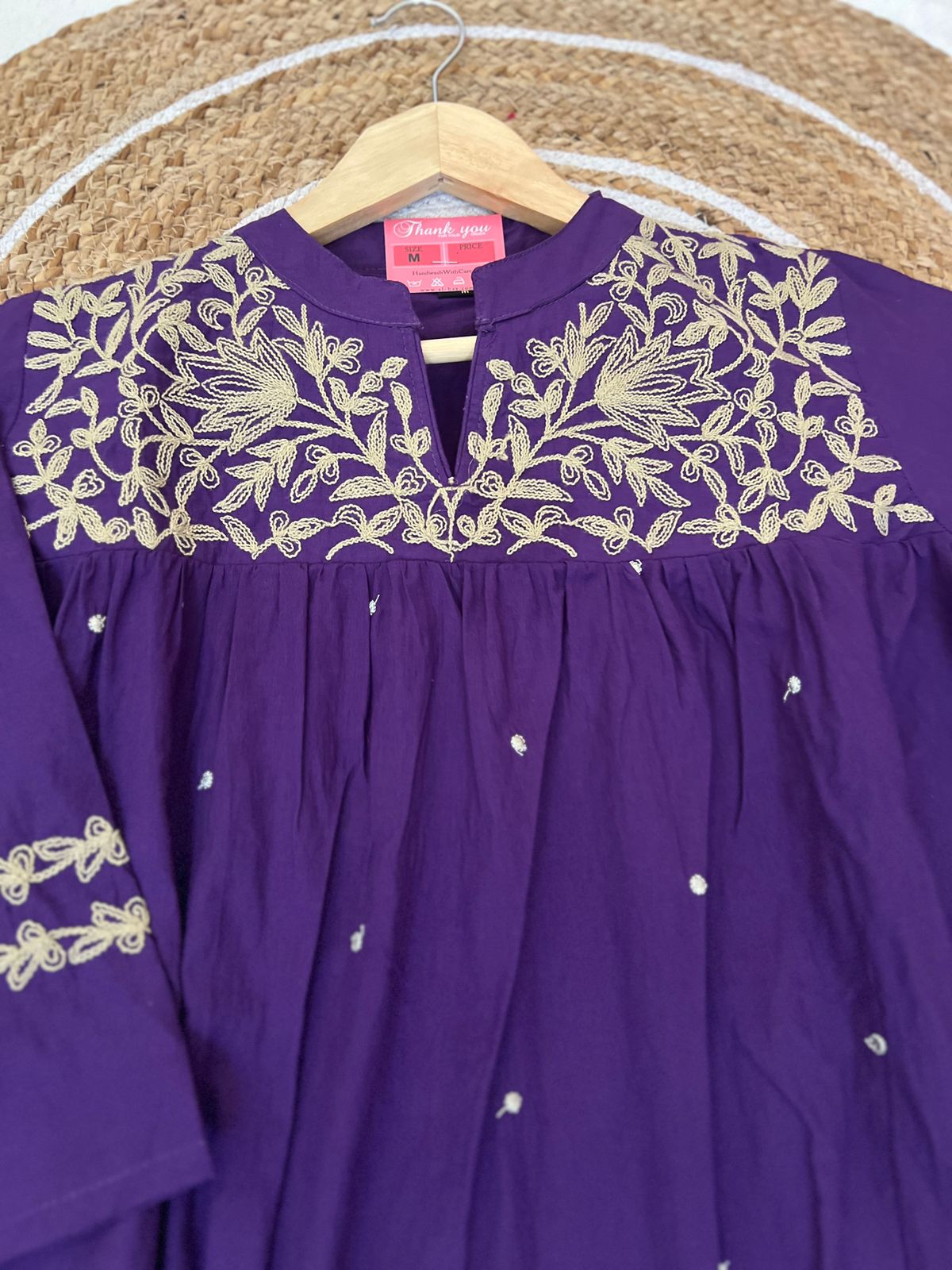 Premium cotton dress with full embroidery