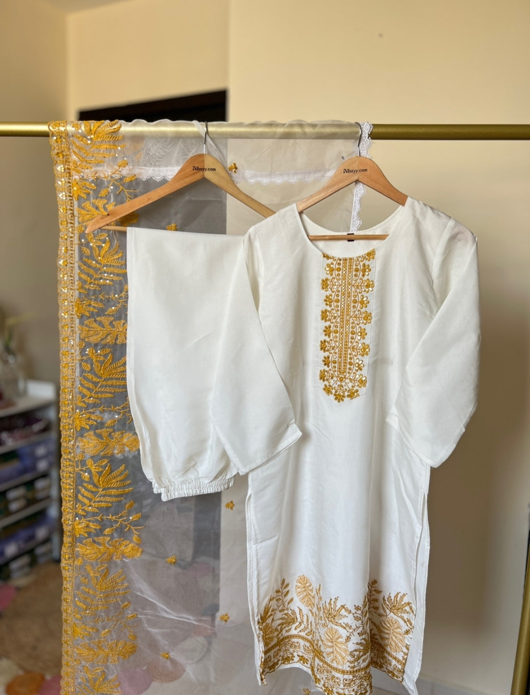 Beautiful Dress in Silk With Organza Dupatta