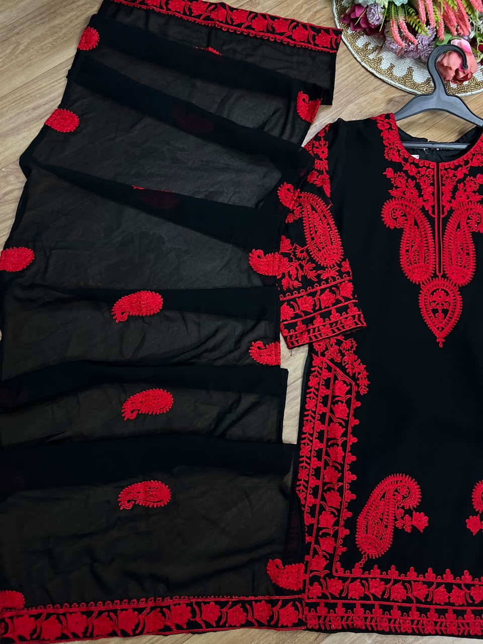 Chikankari black kids dresses CBRP975