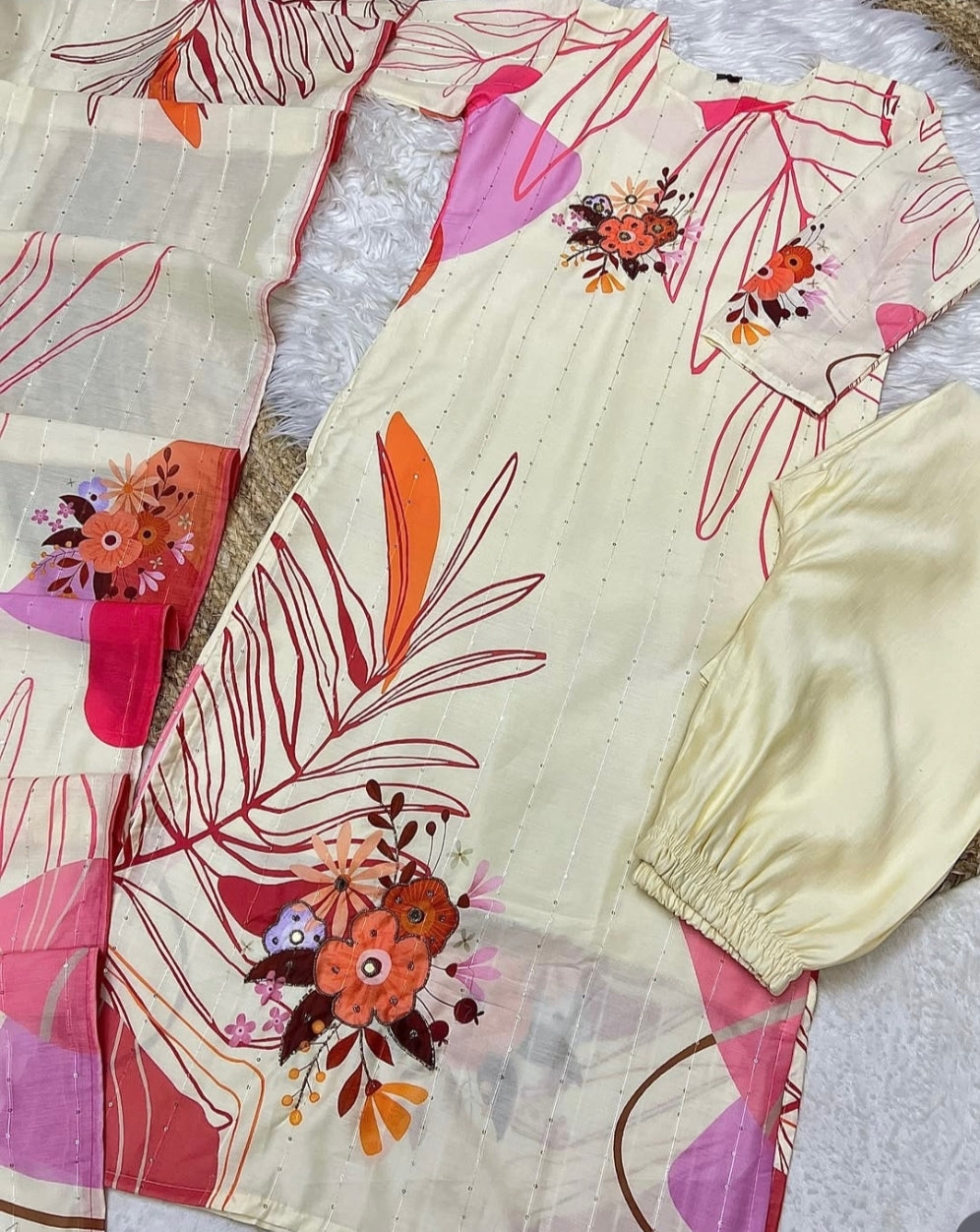 Beautiful Printed Dress in Cotton Silk Material