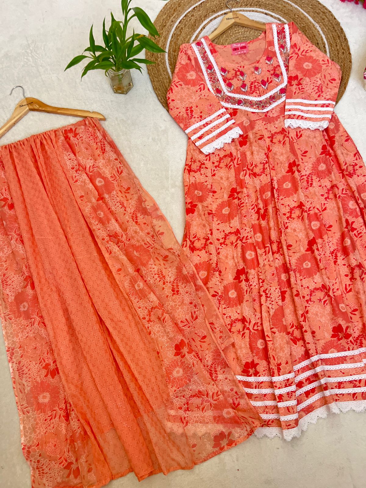 Premium cotton dress with lace detailing