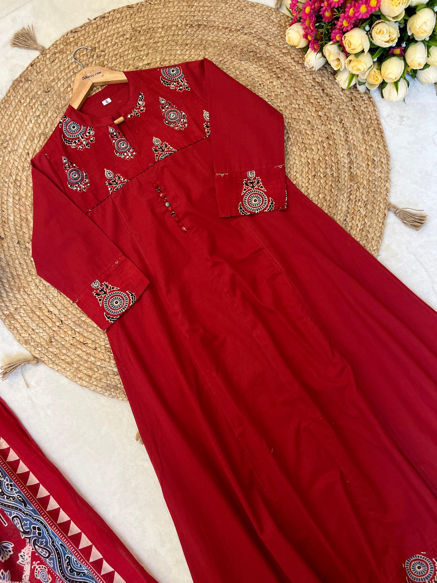 Pure cotton ajrakh print dress