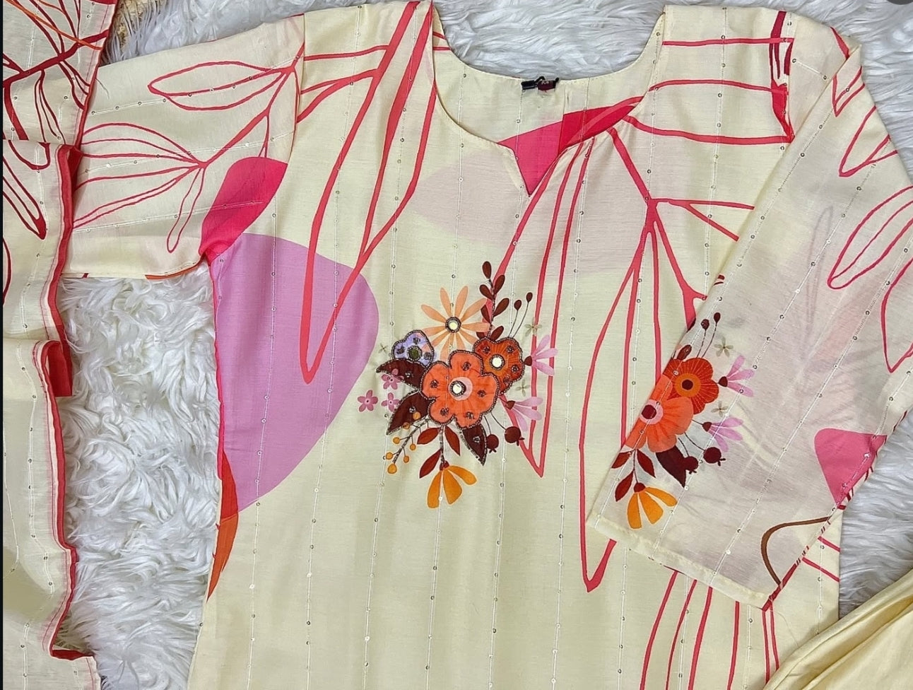 Beautiful Printed Dress in Cotton Silk Material