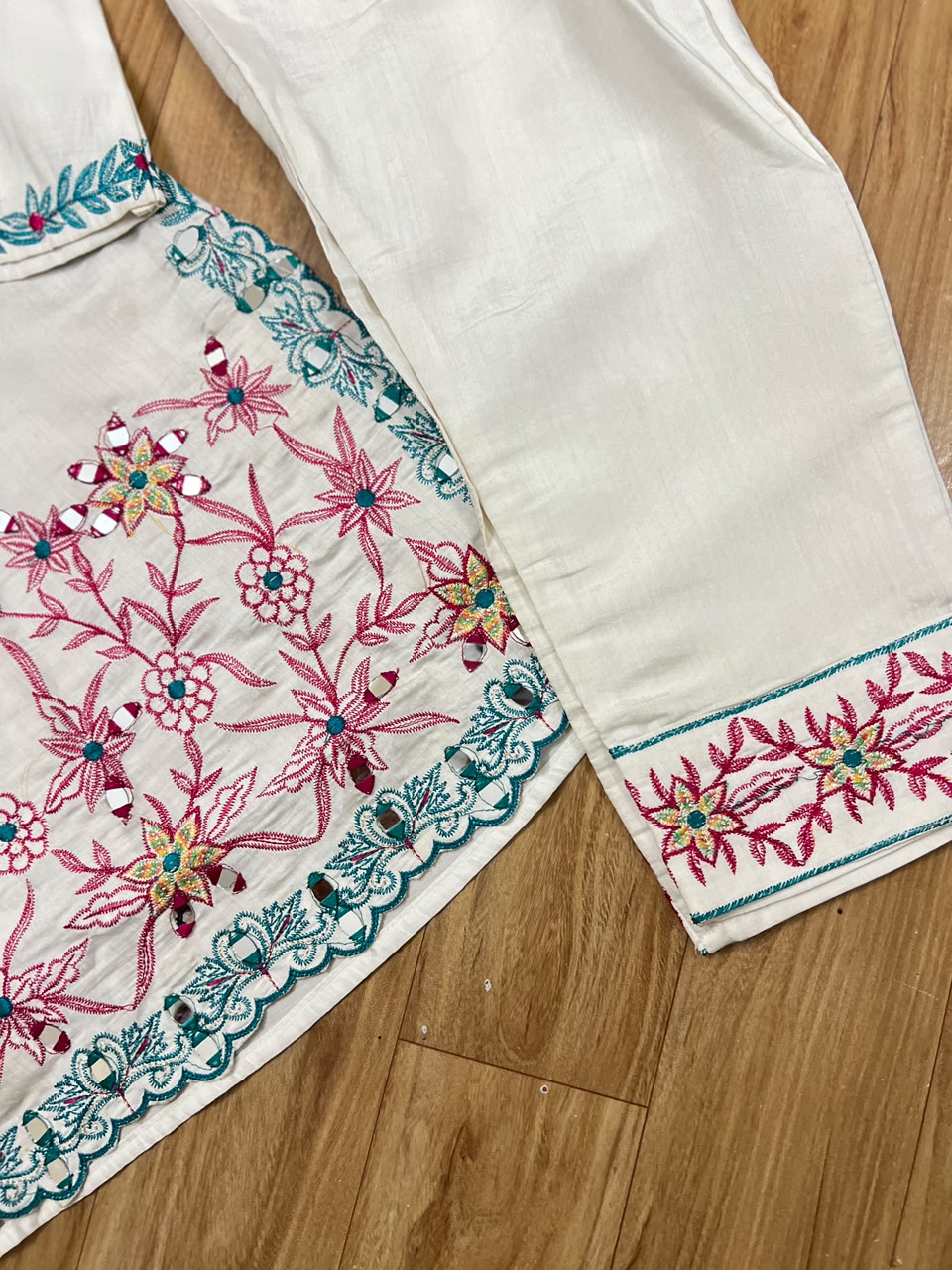 White cotton suit kids CBRP975