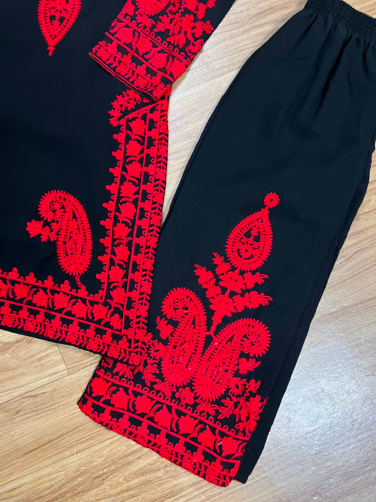 Chikankari black kids dresses CBRP975