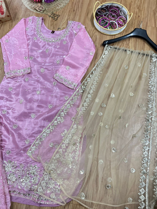 Premium shimmer silk suit
