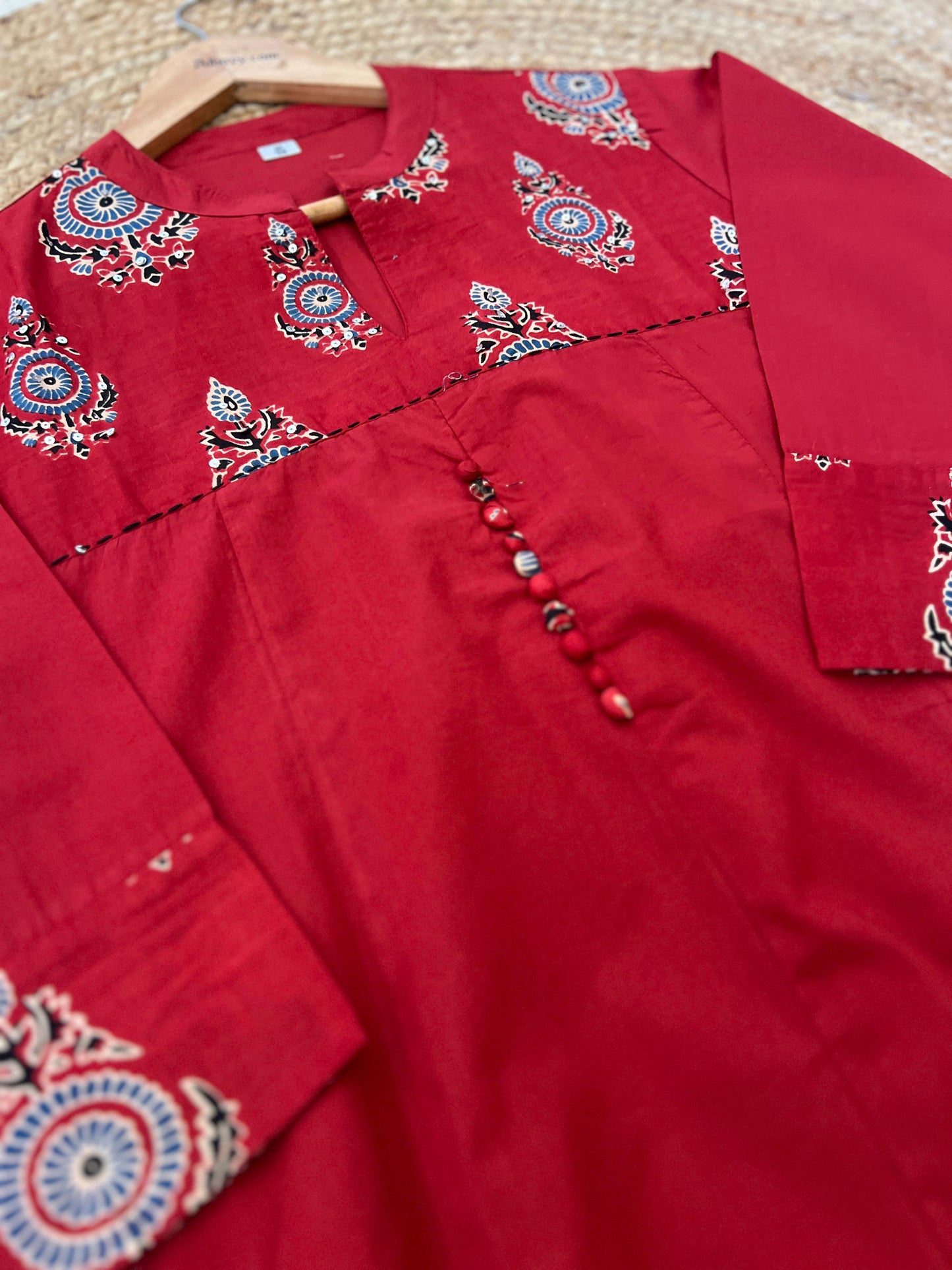 Pure cotton ajrakh print dress