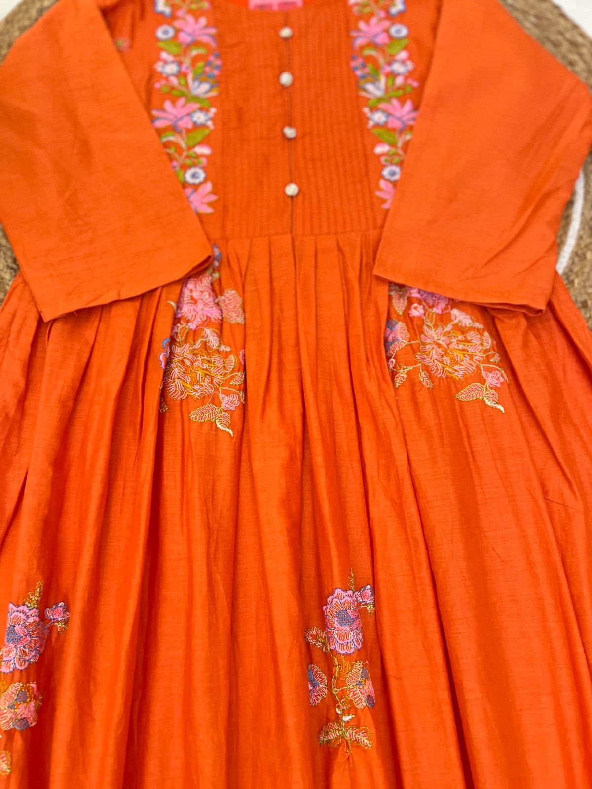 Premium cotton dress with full embroidery