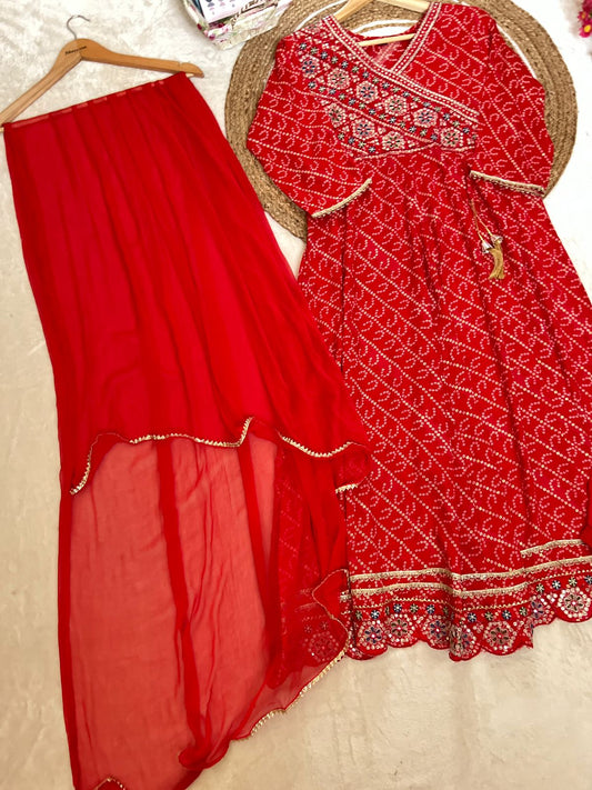 Rayon bandhani frock