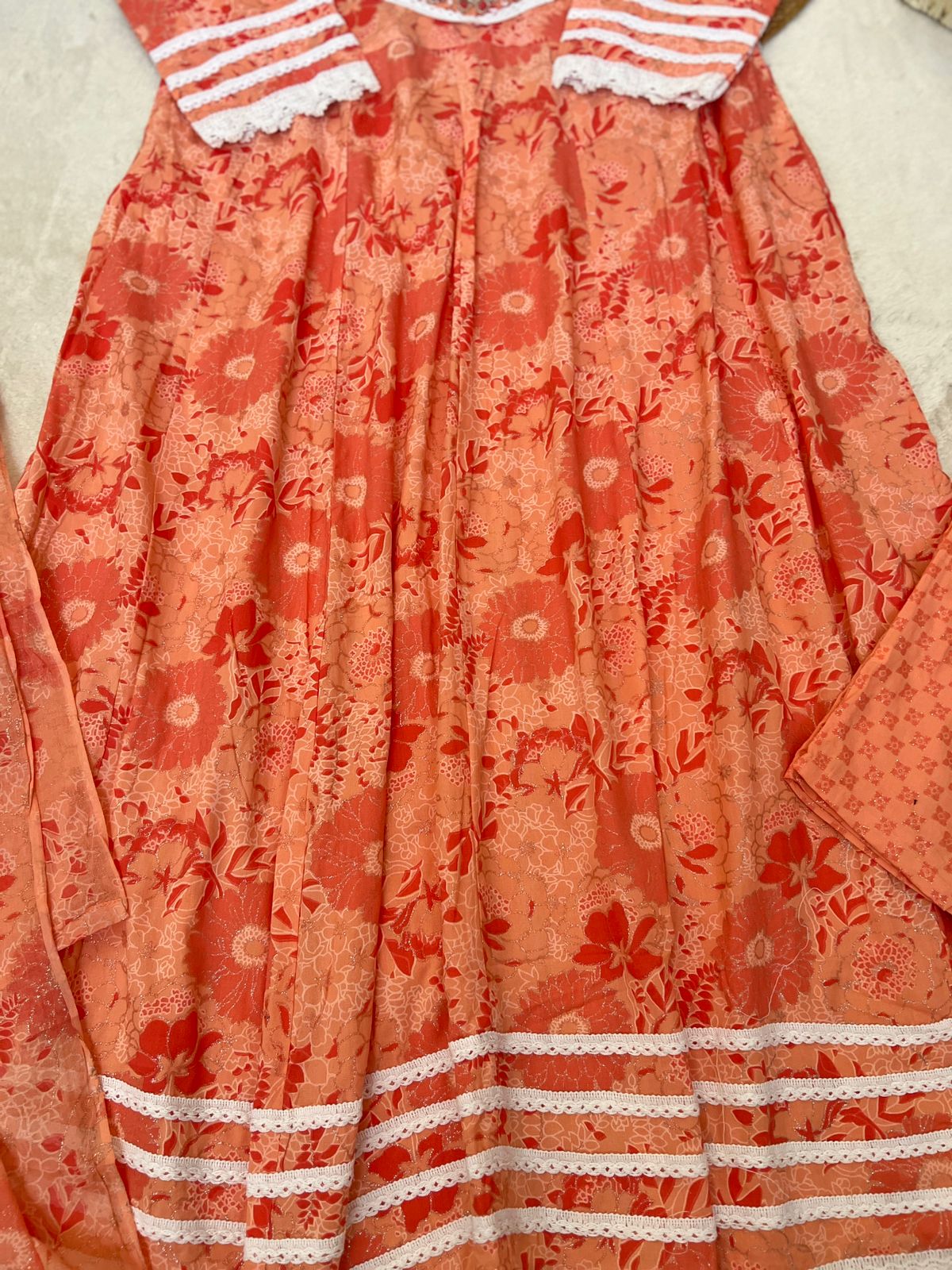 Premium cotton dress with lace detailing